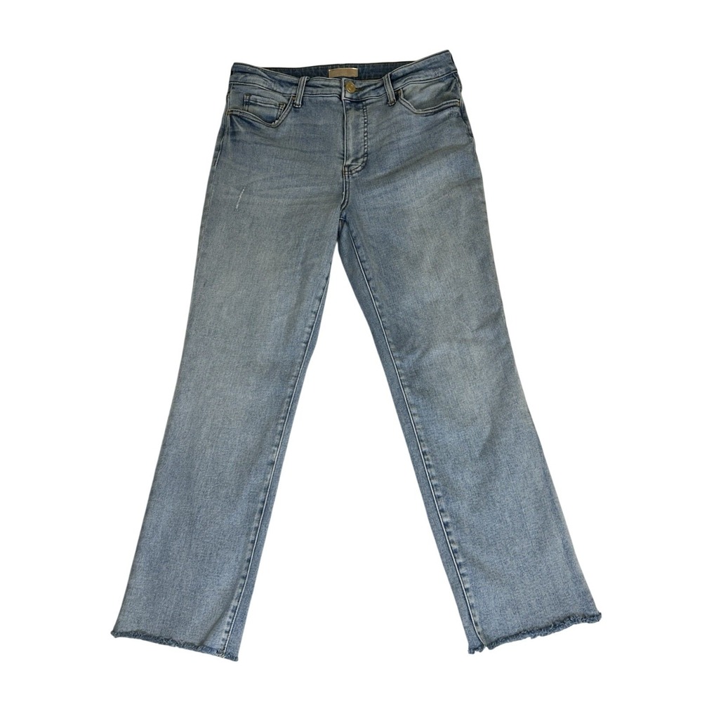 Kut from the Kloth Reese Fab Ab High Rise Ankle Straight Leg Jean Sz 10 Raw Hem